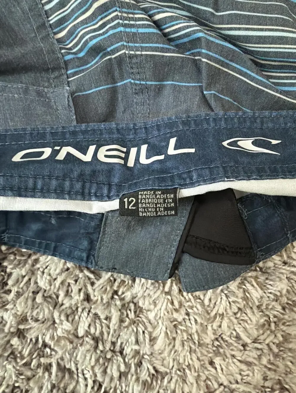 O'neill Striped Broad Shorts - Boys Size 12